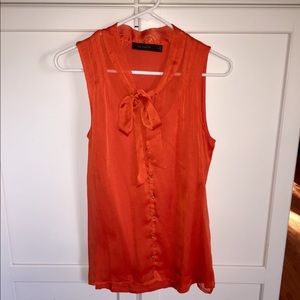 The Limited Orange & Gold Sleeveless Blouse